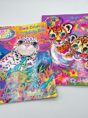 LISA FRANK Giant Coloring And Activity Book - WRITING ONLY inside Cover - Lot of